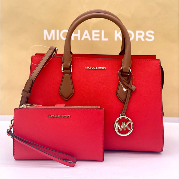 Michael Kors Sheila Medium Satchel Crossbody and Wallet Set